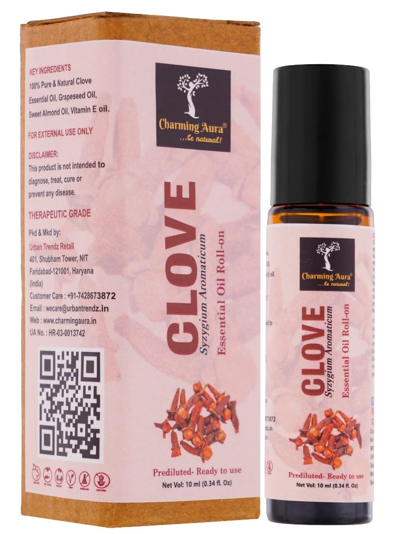 Charming Aura Clove Essential Oil Roll On 10ml Each Pack Of 2