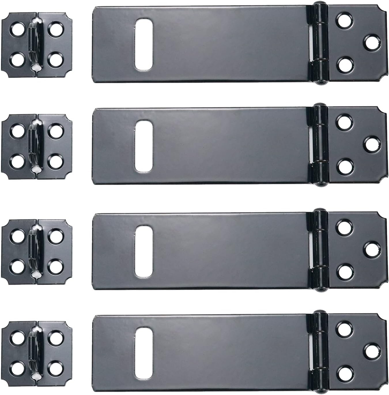 4Pcs 4Inch Black Padlock Hasp,Door Slide Latch Lock 4 Inch, 4Pcs 4Inch Black Padlock Hasp,Door Slide Latch Lock 4 Inch,