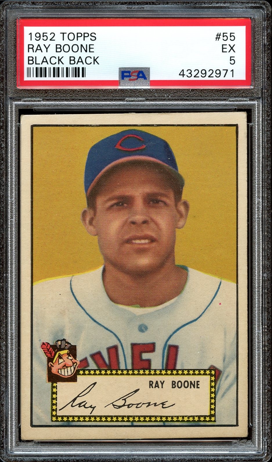 1952 Topps #55 RAY BOONE Black Back PSA 5