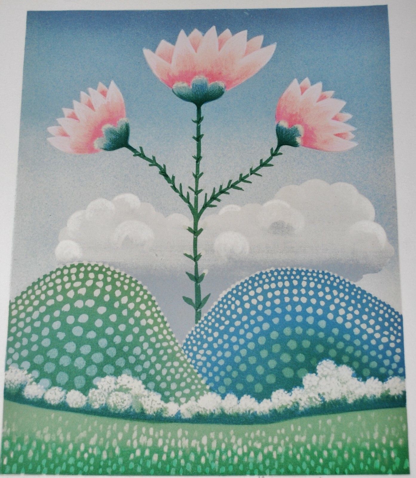 Ivan Rabuzin Lithograph - Giant Flower in the Countryside - Signed Pencil - 100 ex.