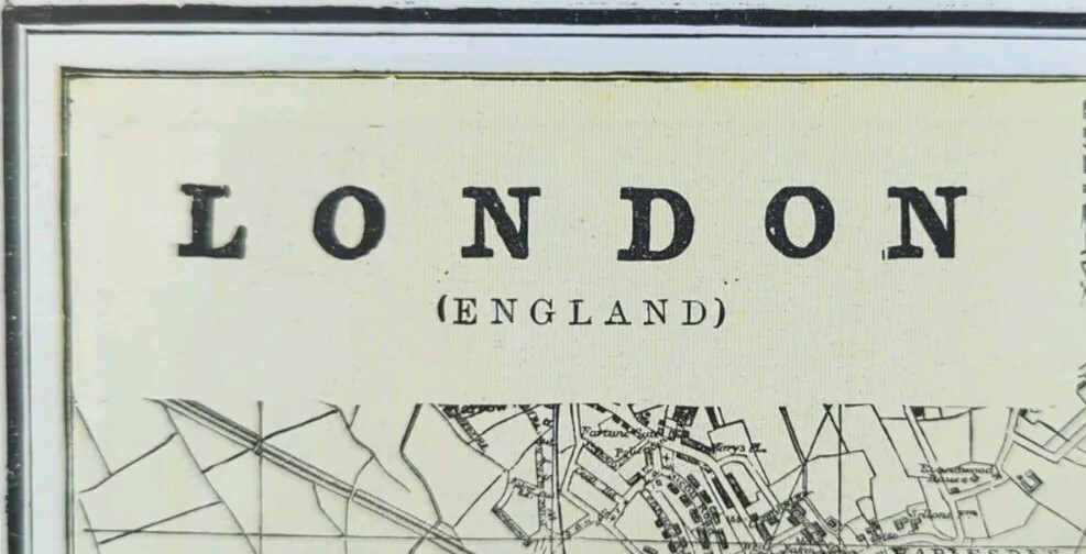 Vintage 1896 LONDON ENGLAND Map 22\