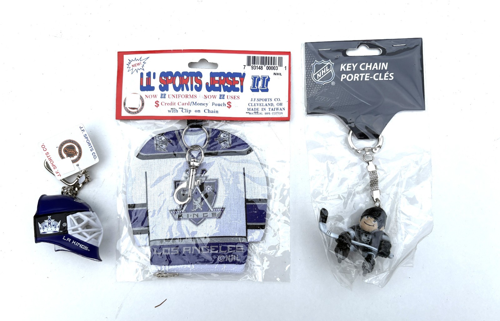 J.F. Sports Three Los Angeles Kings Hockey Key Chains.