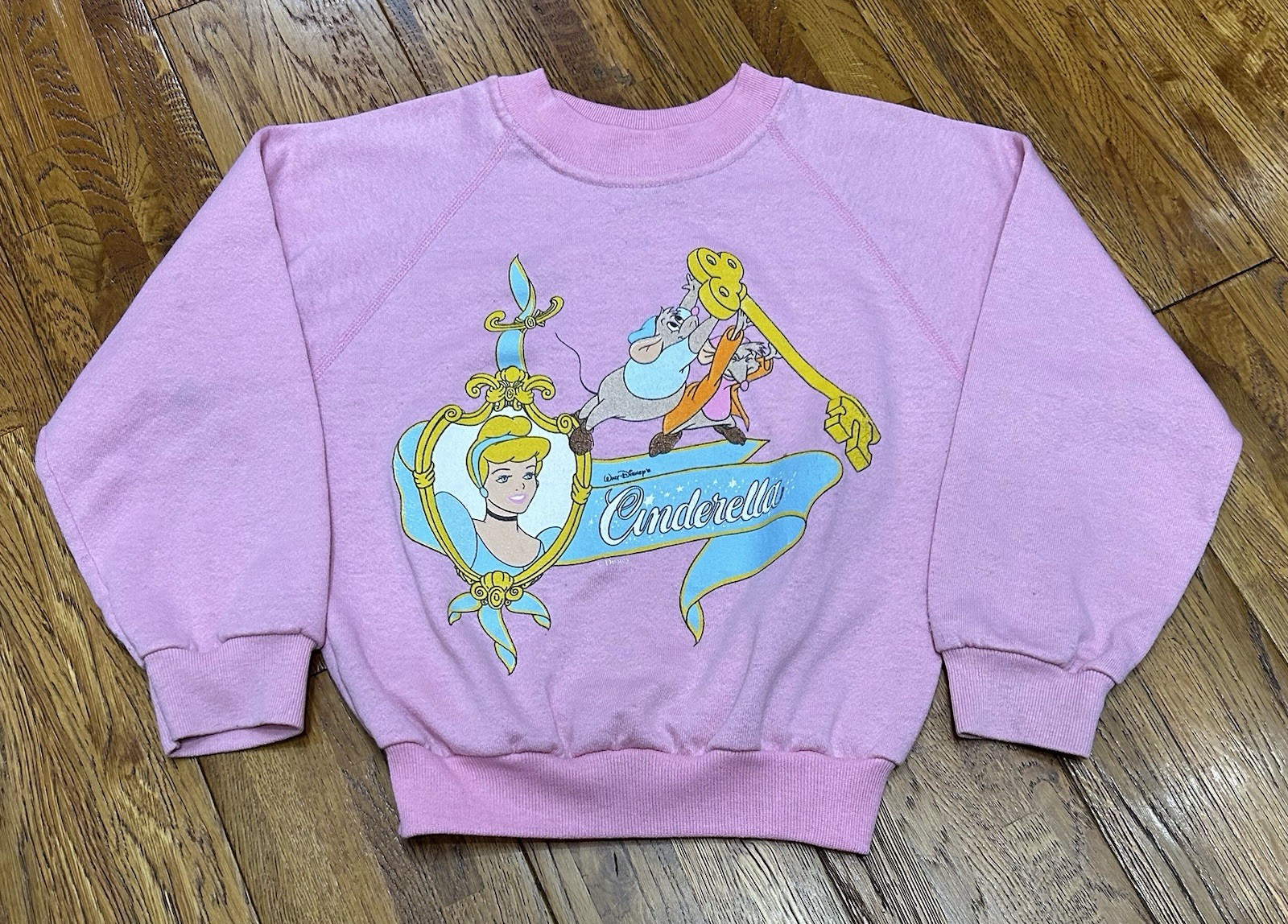 Vintage Disney Classic Princess Collection Sweatshirt Girls Pink Cinderella Sz 6