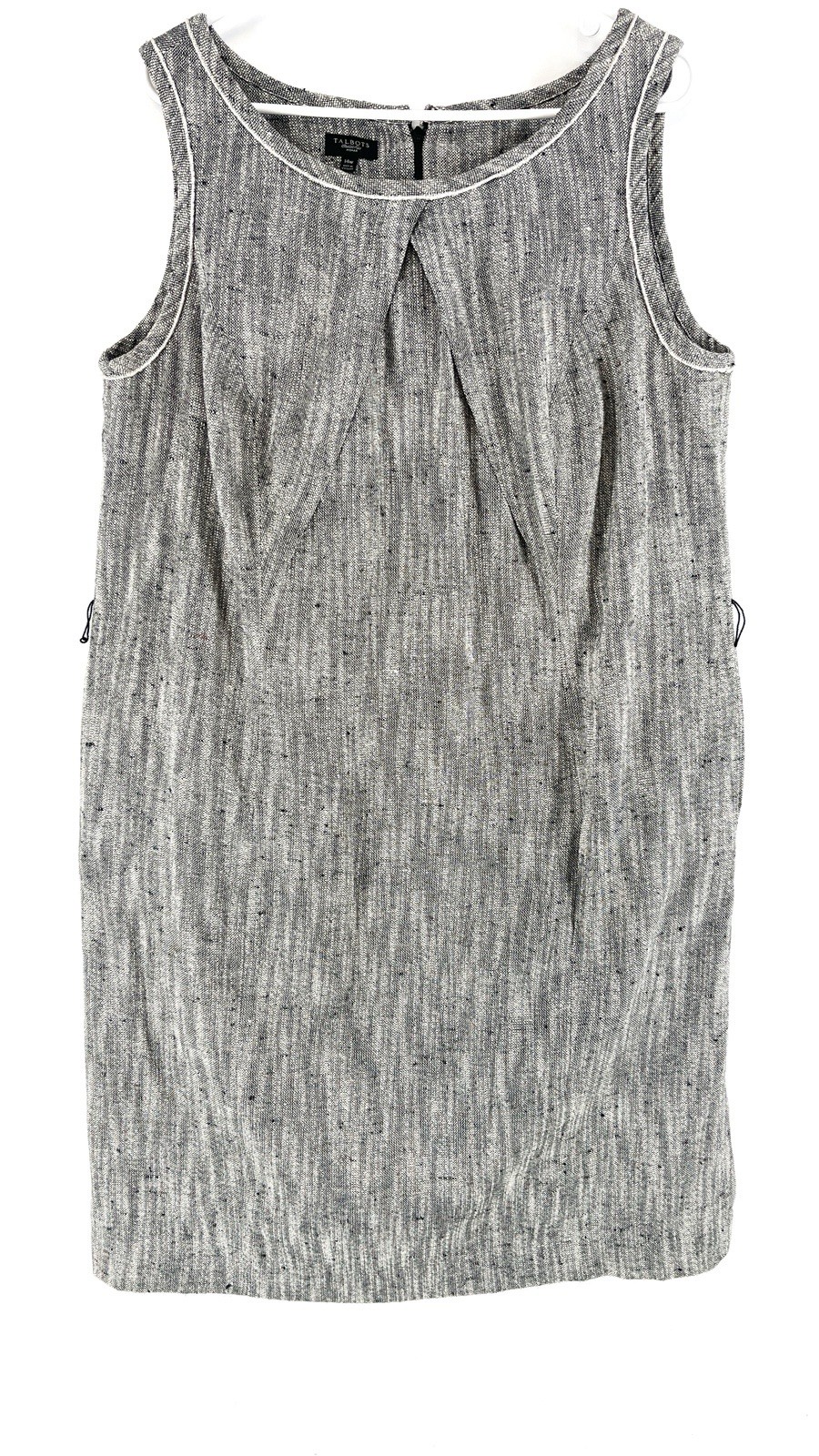 Talbots Black/White Lined Sheath Dress Linen Blend Sleeveless Sz 14w *Flaws* Talbots Black/White Lined Sheath Dress Linen Blend Sleeveless Sz 14w *Flaws*