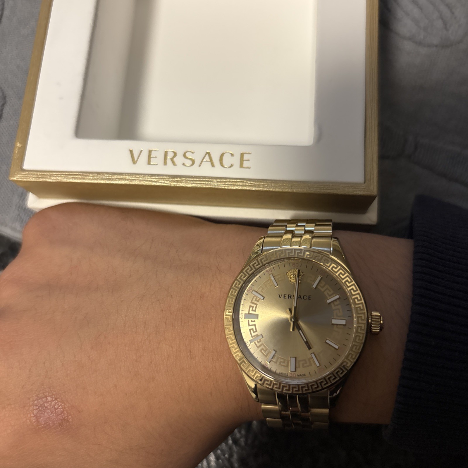 Versace Women's Watch VEVH00720 Hellenyium Swiss Quartz Gold Steel 36mm