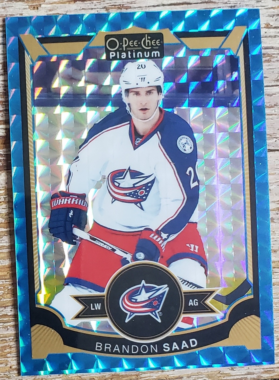 2015-16 OPC O-Pee-Chee Platinum Brandon Saad Blue Cubes 16/75 Blue Jackets 142 2015-16 OPC O-Pee-Chee Platinum Brandon Saad Blue Cubes 16/75 Blue Jackets 142
