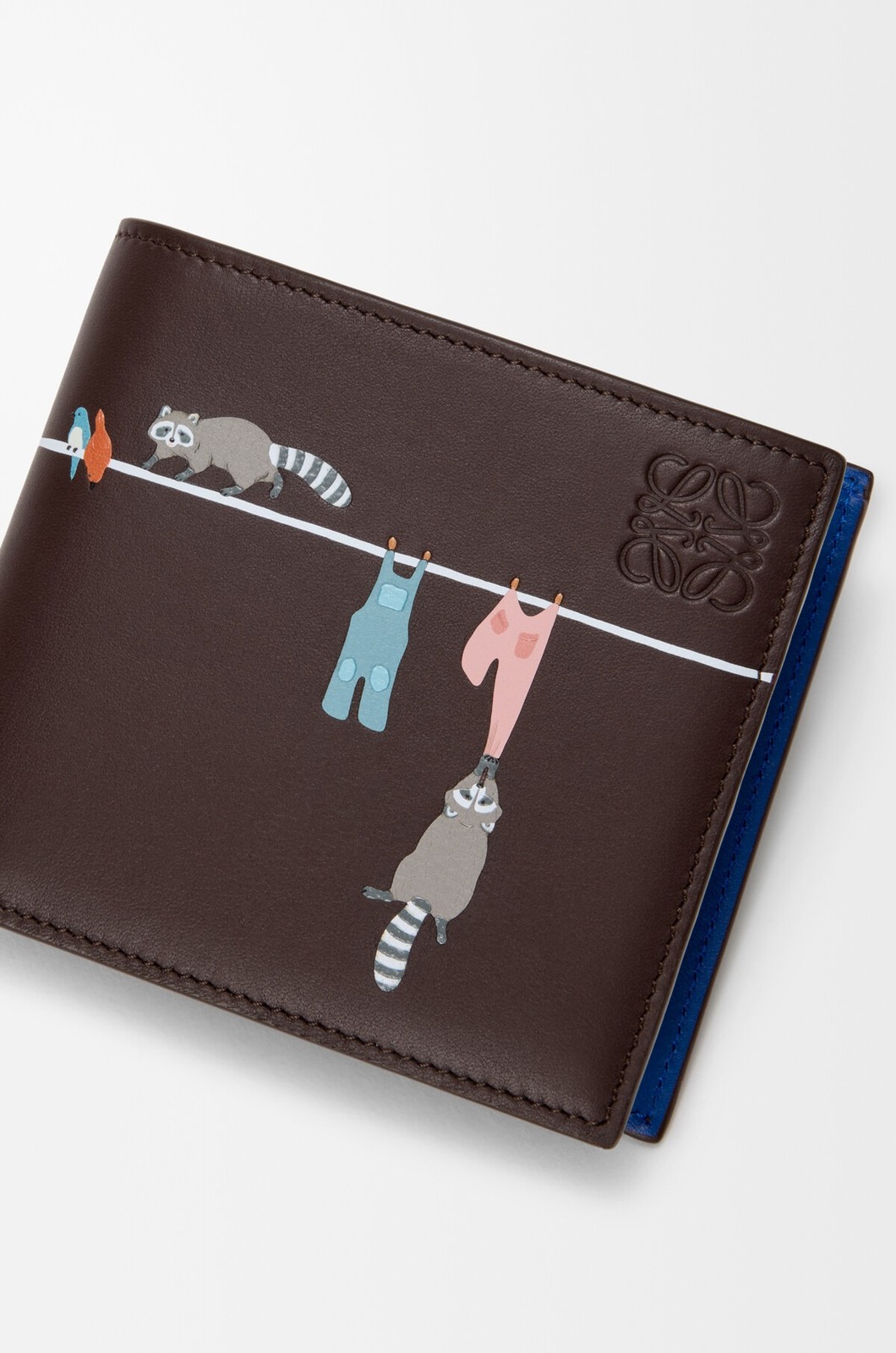 Loewe x Suna Fujita Bifold Wallet Nappa Calfskin Raccoon Motif Japan Exclusive