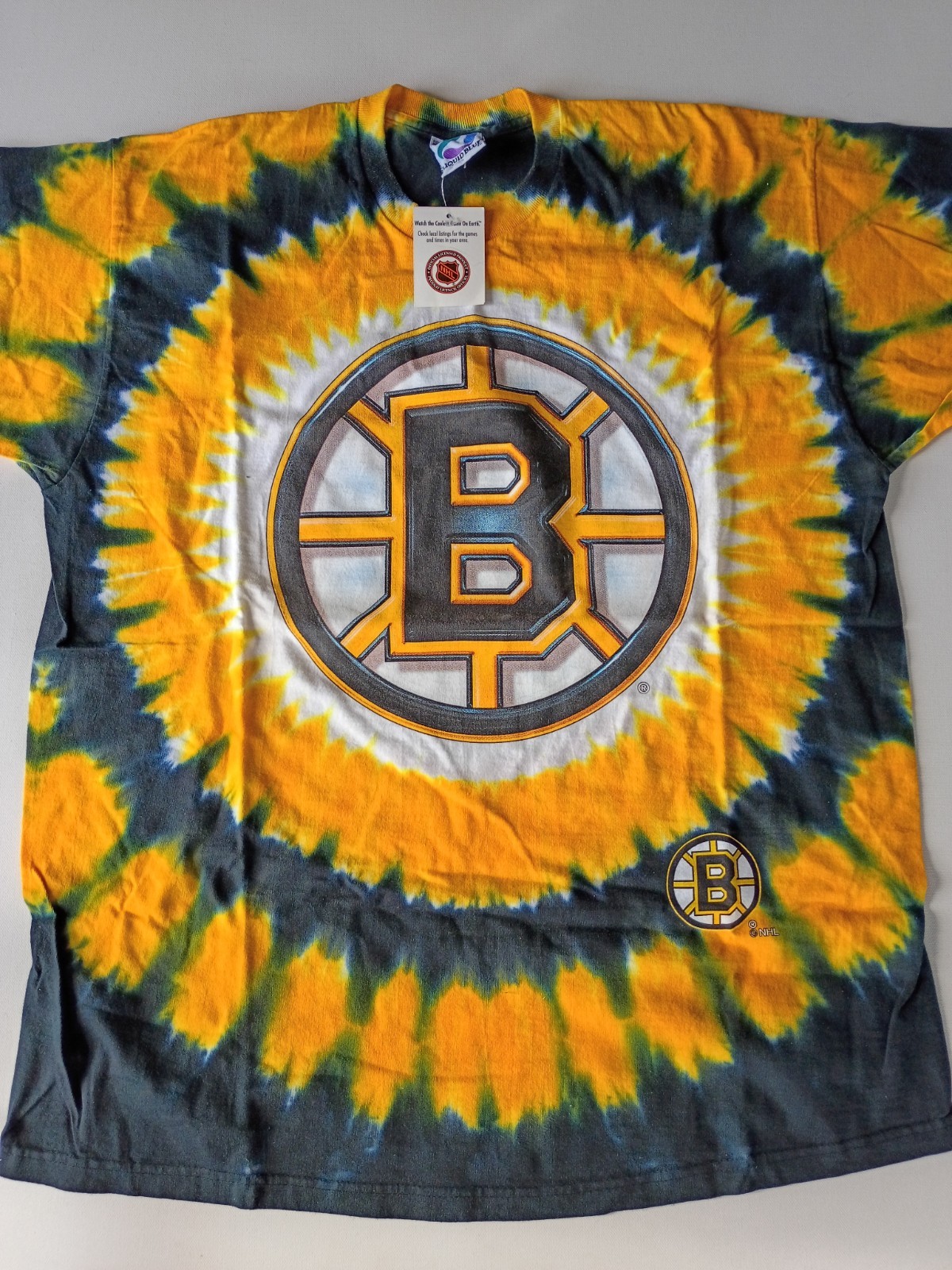 LIQUID BLUE RARE VINTAGE TIE DYE NHL BOSTON BRUINS AOP T SHIRT MEN\'S SIZE XL NWT