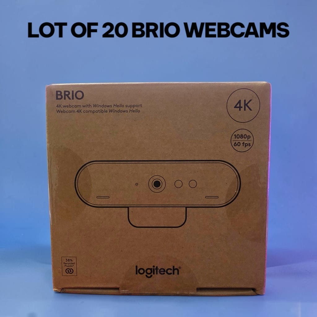 20-Pack Logitech BRIO 4K Ultra HD Webcam 960-001105 NEW NIB Bulk Lot
