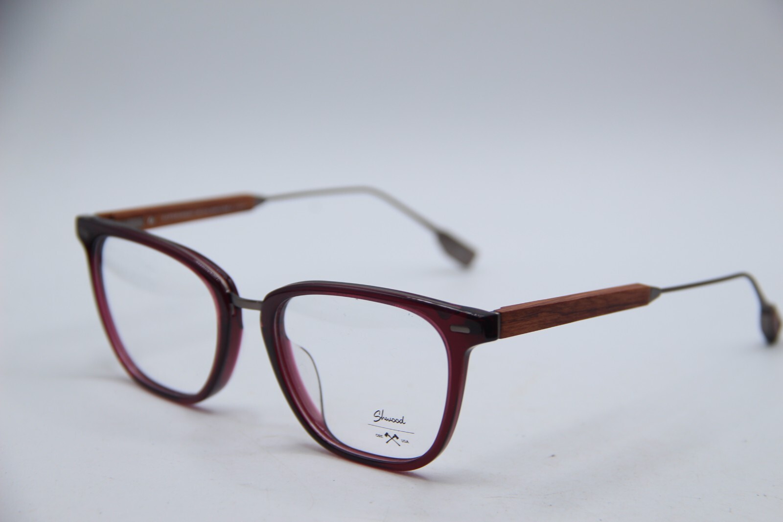 NEW SHWOOD HEPPNER HANDCRAFTED VIOLET WOOD AUTHENTIC FRAMES EYEGLASSES 52-19