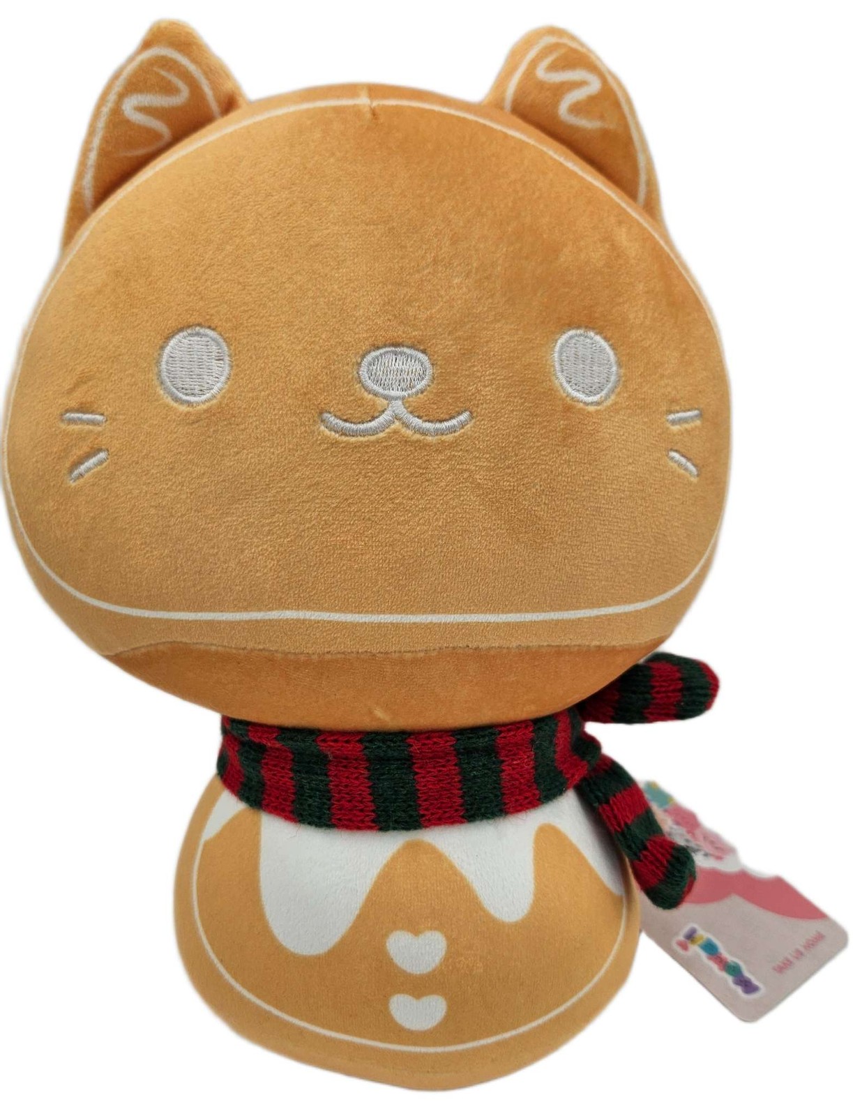 Mewaii Gingerbread Cat Plush 9 Inch Holiday Scarf Soft Toy New with Tags