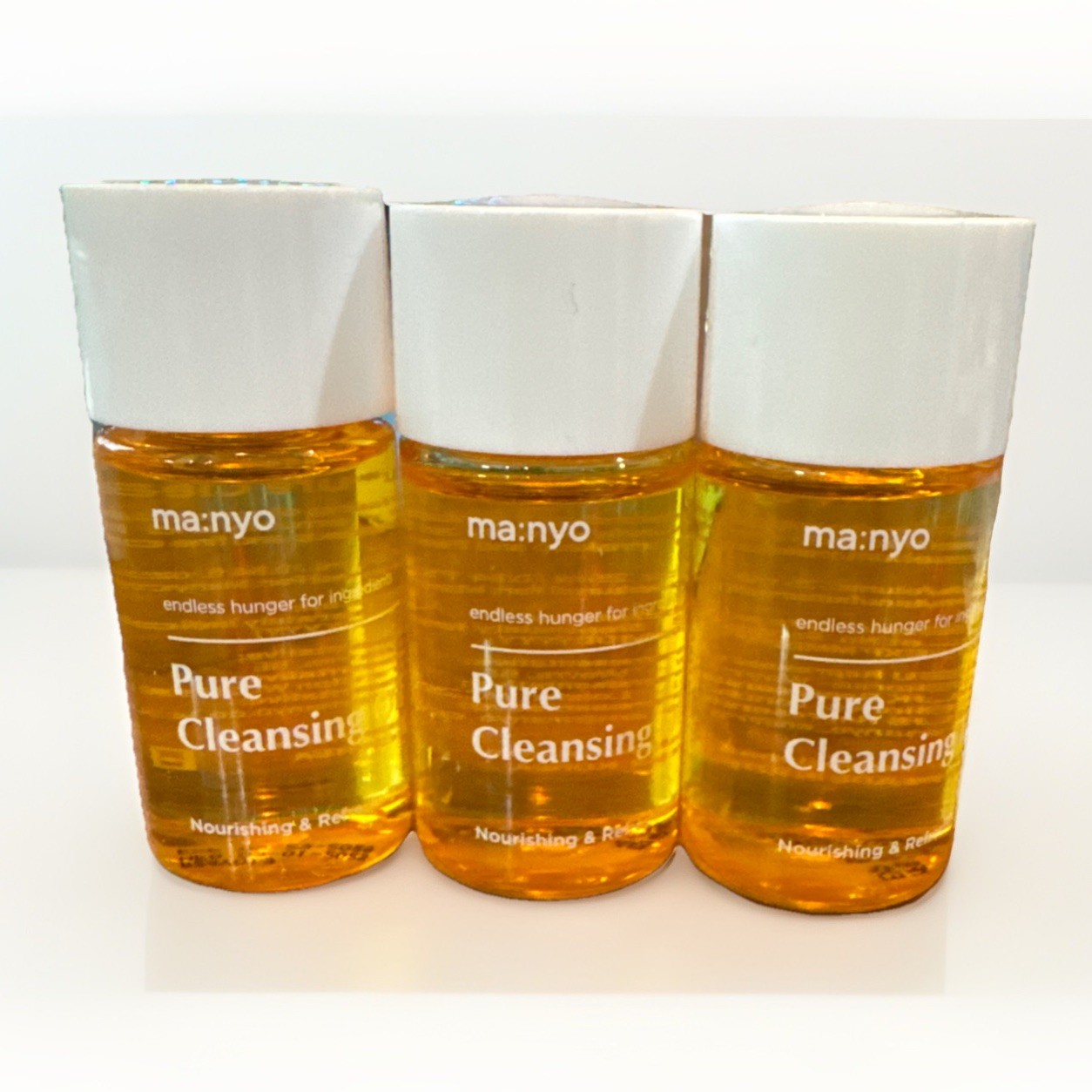3 x Ma:nyo Pure Cleansing Oil .84 oz each facial cleansing oil travel sizes