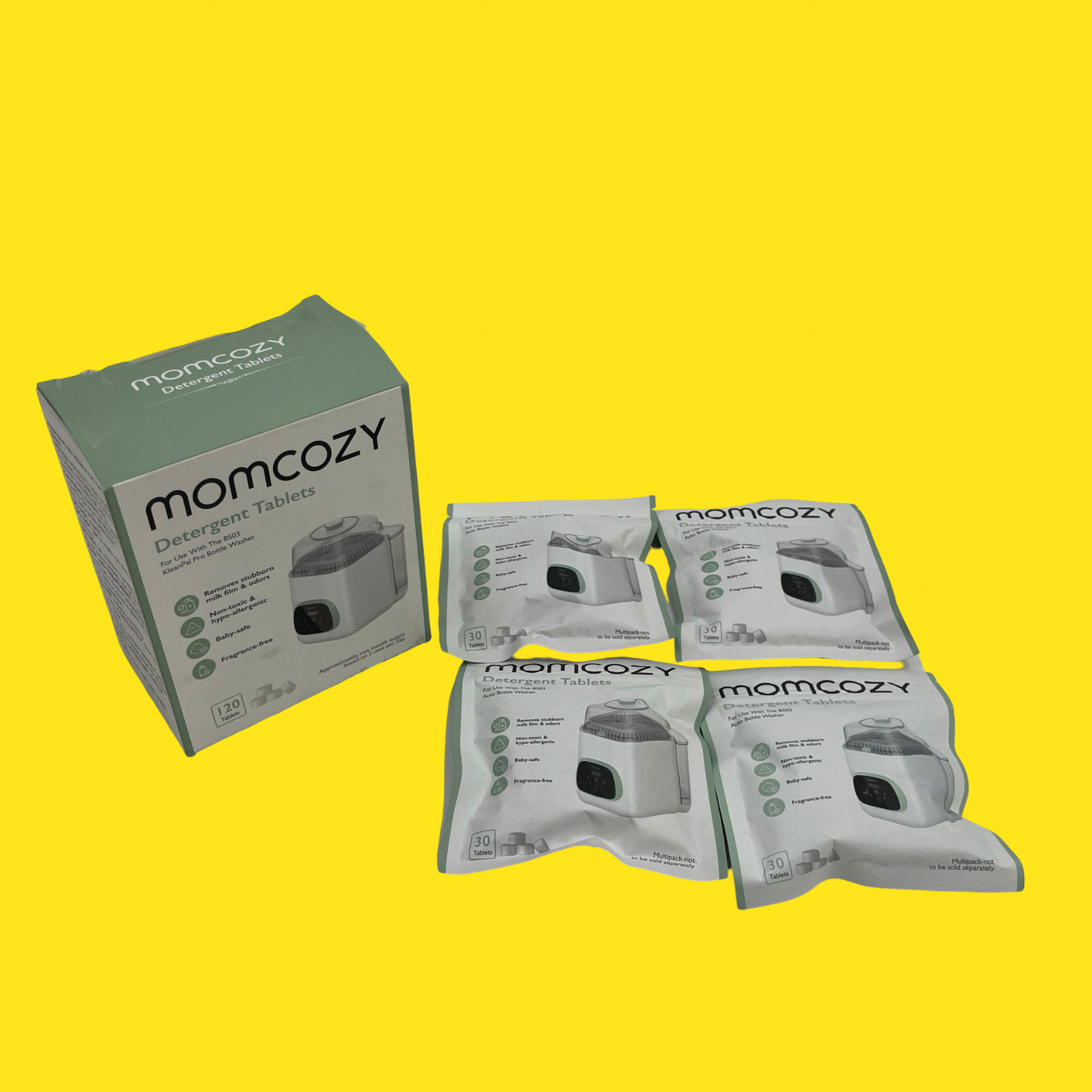 Momcozy BS03 Kleanpal Pro Bottle Washer Detergent Tablets 120 Count #6232 z41/10 Momcozy BS03 Kleanpal Pro Bottle Washer Detergent Tablets 120 Count #6232 z41/10