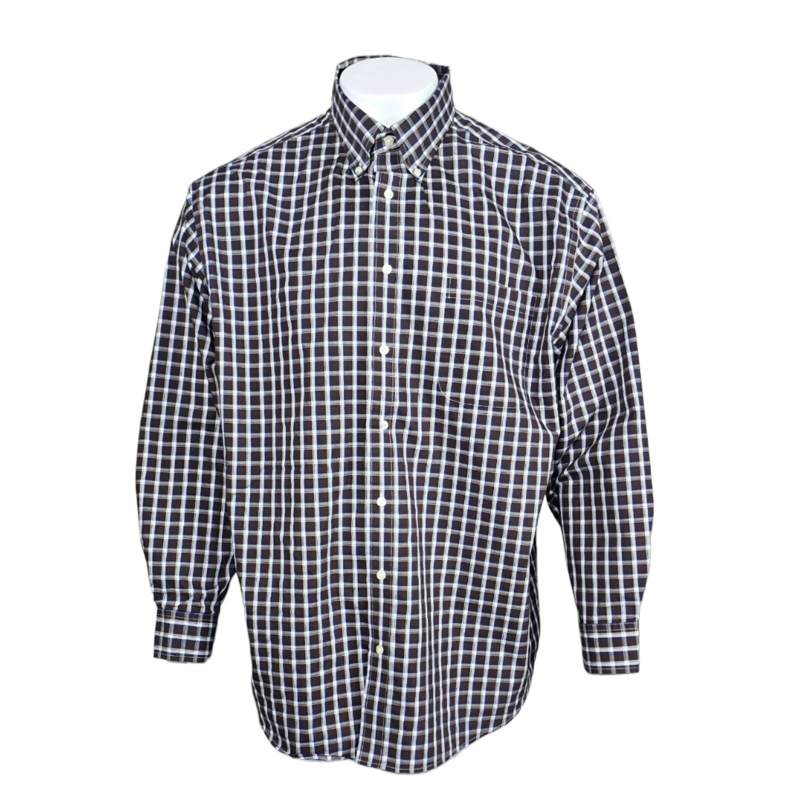 Roundtree & York TravelSmart Men\'s 2XL Plaid Long Sleeve Button Down Shirt