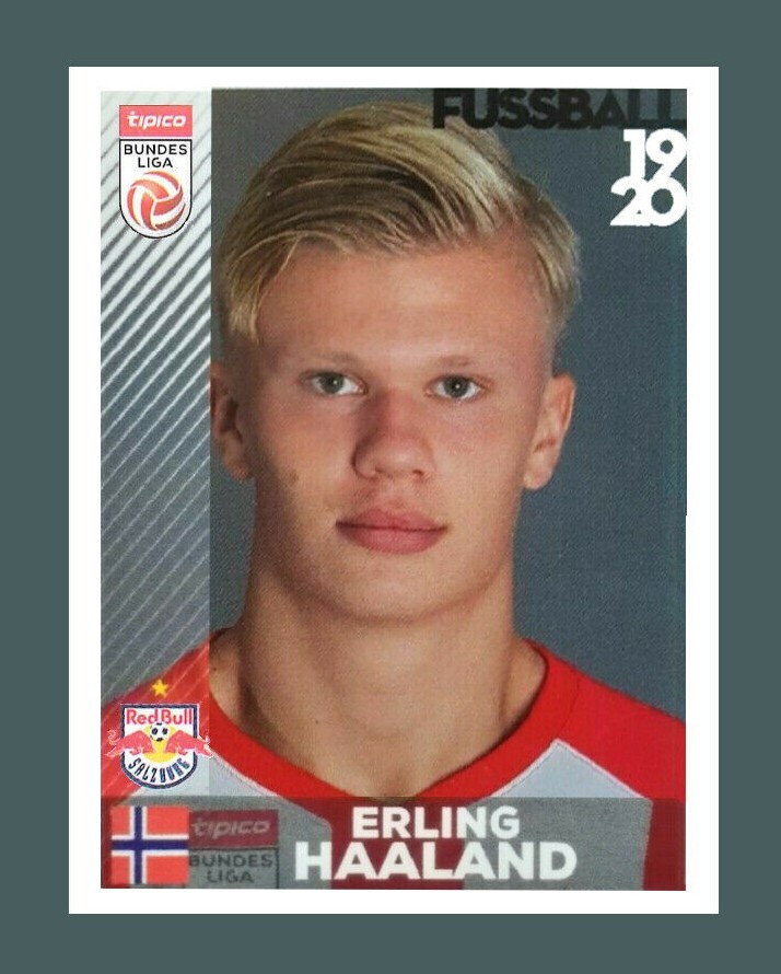 STICKER PANINI 2019/20 DANNI HAALAND ROOKIE #32 SILVER GREY ANASTATIC REPRINT