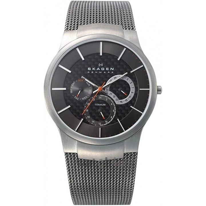 Skagen Carbon Fiber Dial Titanium  Men\'s Watch 809XLTTM