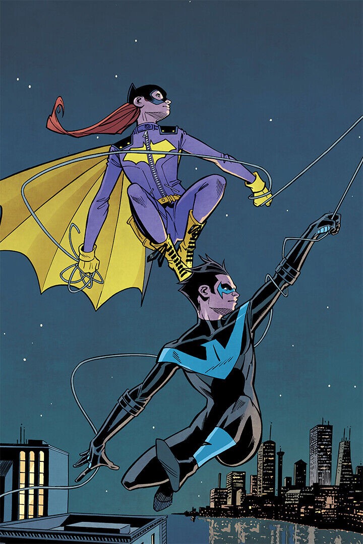 620004 Batgirl And Nightwing Moon Wall Print Poster