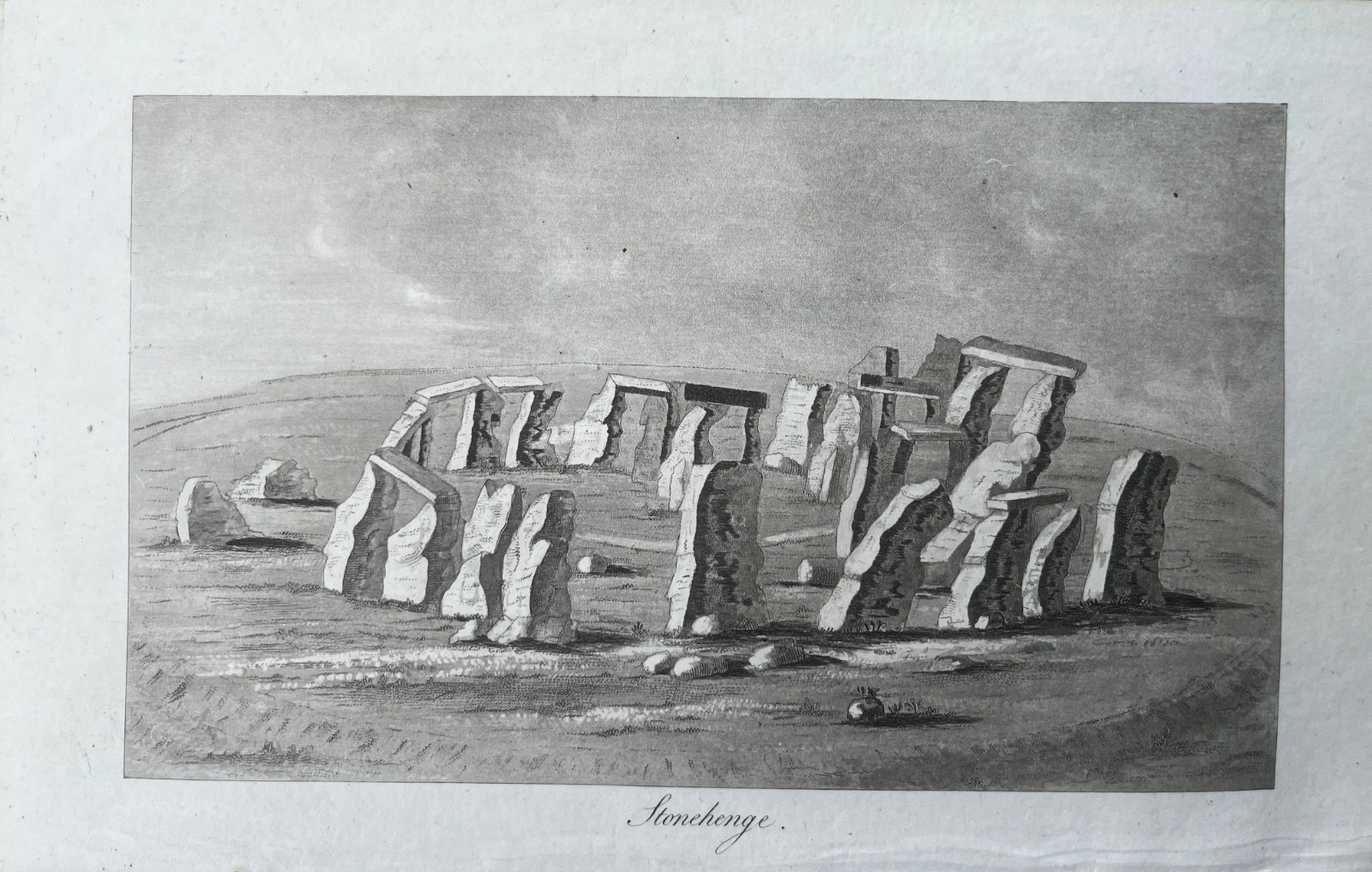 1792 Antique Print; Stonehenge, Wiltshire after Robertson