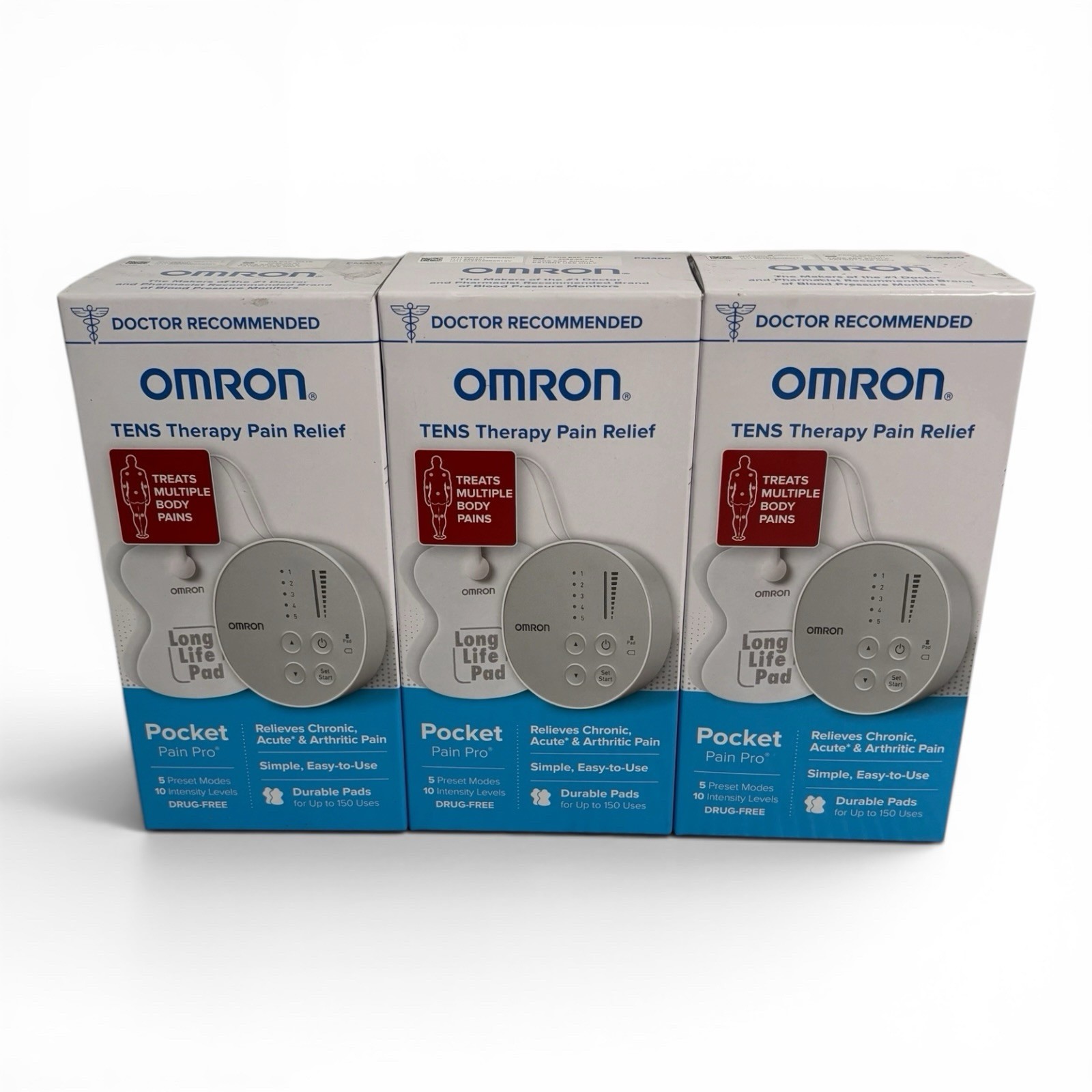 3-Pack Omron PM400 TENS Therapy Pocket Pain Pro Pain Relief Unit Drug Free