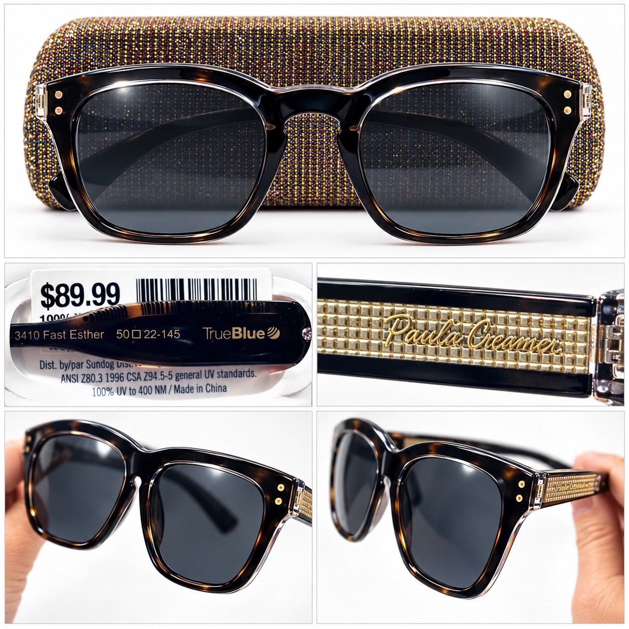 Paula Creamer Collection Fast Esther TrueBlue Sunglasses – New With Tags & Case