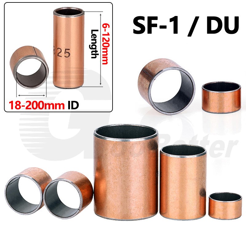 SF-1 Oilless Sleeve Bushing Composite Plain Bearing Self-Lubricating ID 18-200mm