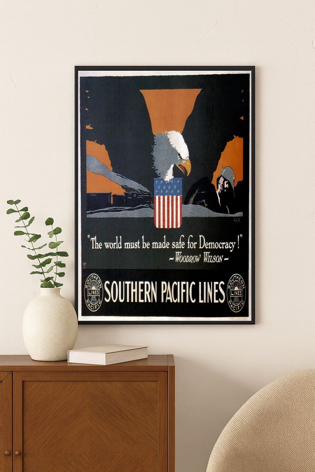 🇺🇸 Vintage c1910s Southern Pacific Lines Poster - 24x32” Art Print