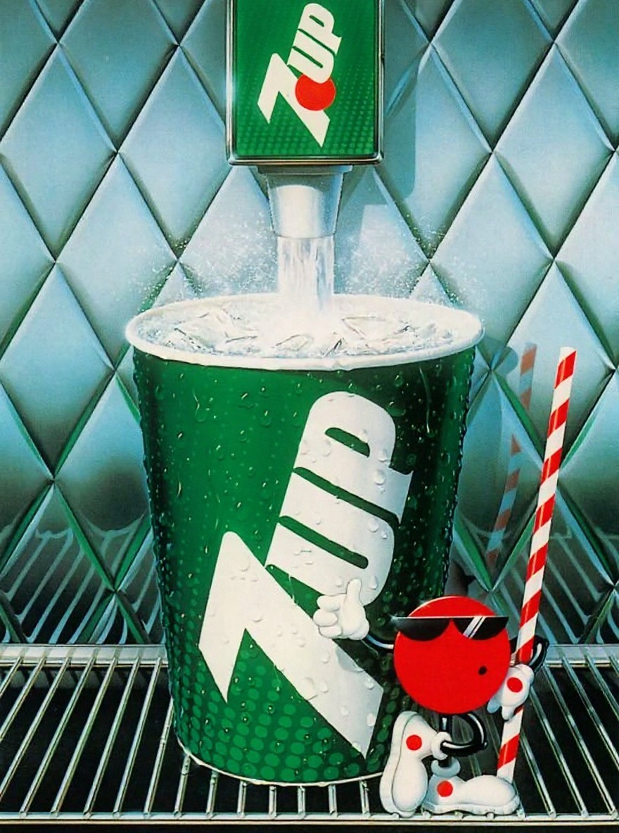 7up cool spot ad wall art metal sign