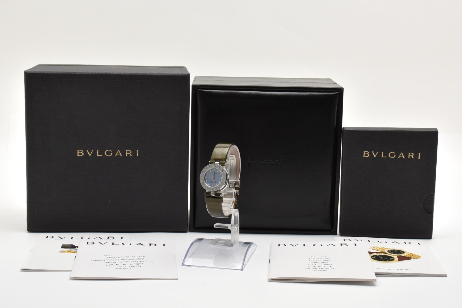 FullSet [N MINT] BVLGARI B.zero1 BZ22S 12P Diamond Shell Dial Ladies Watch JAPAN