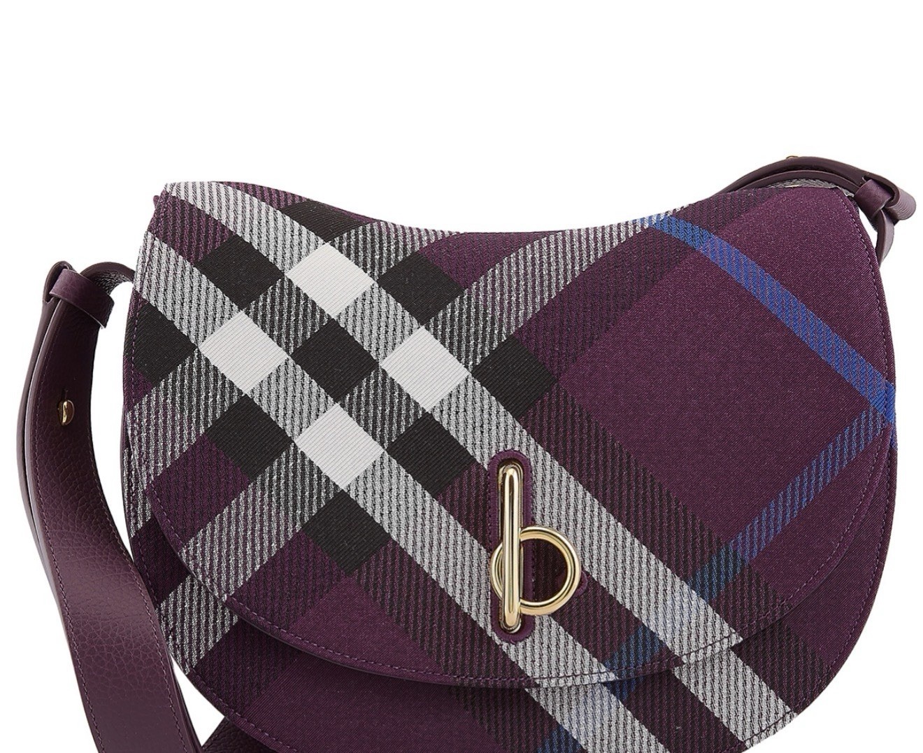 Burberry Mini Pansy Check Crossbody Buckle, Gold Hardware Burberry Mini Pansy Check Crossbody Buckle, Gold Hardware