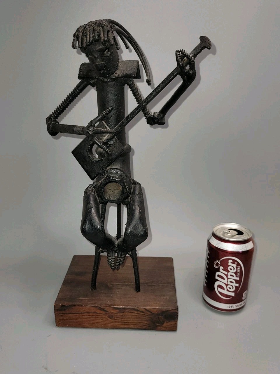 Orvelo Wood (American 1917 - 2015) modern Brutalist Iron Sculpture Musician  13\