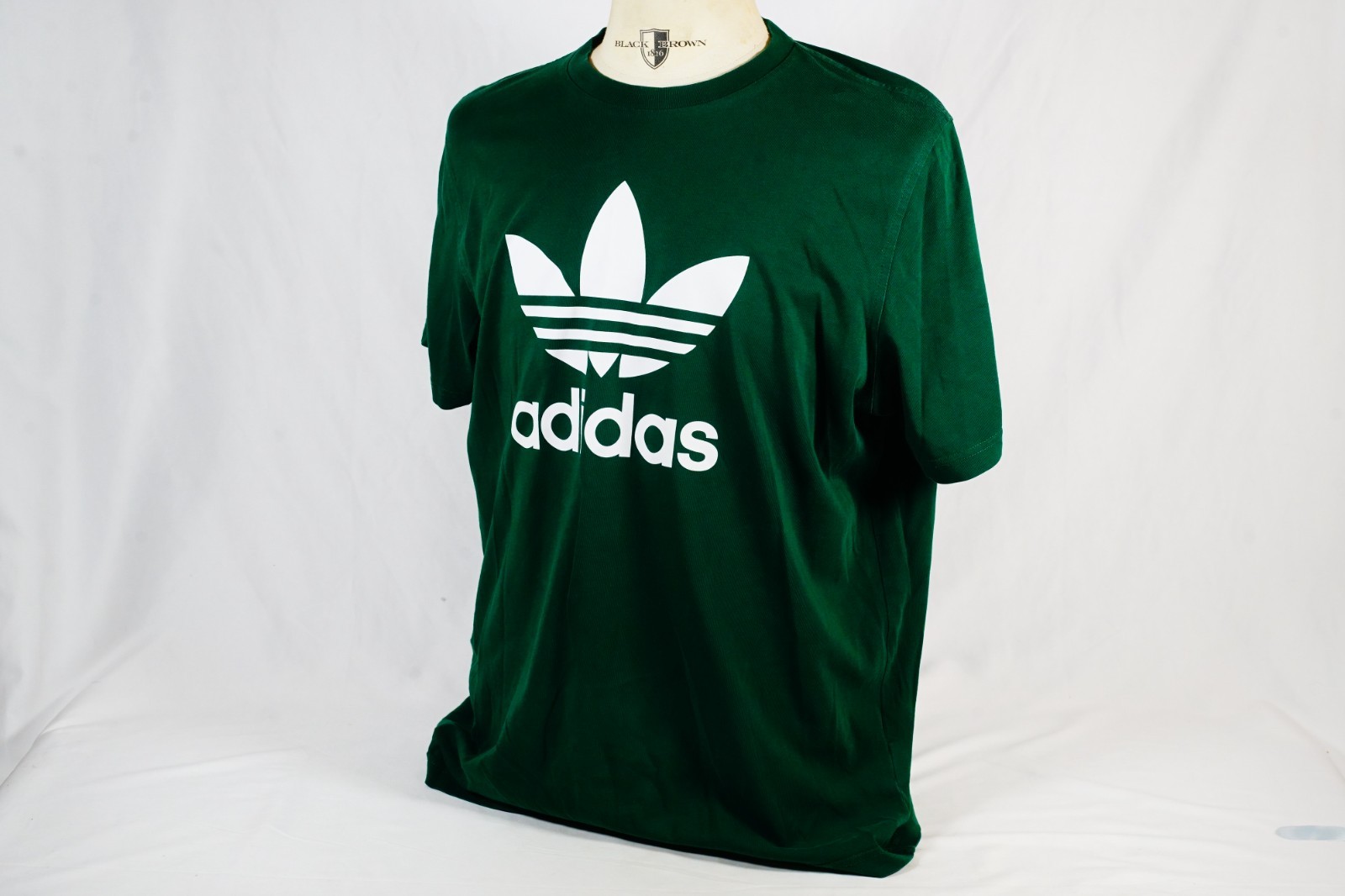 Adidas Trefoil Logo T-Shirt Green White Adidas Logo XL Excellent