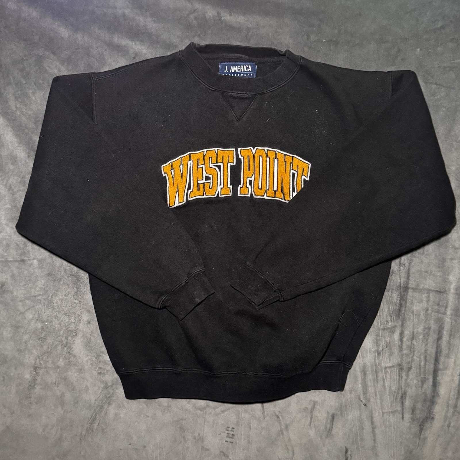 VTG J America West Point Sweatshirt Mens M Black 80/20 Cotton USA