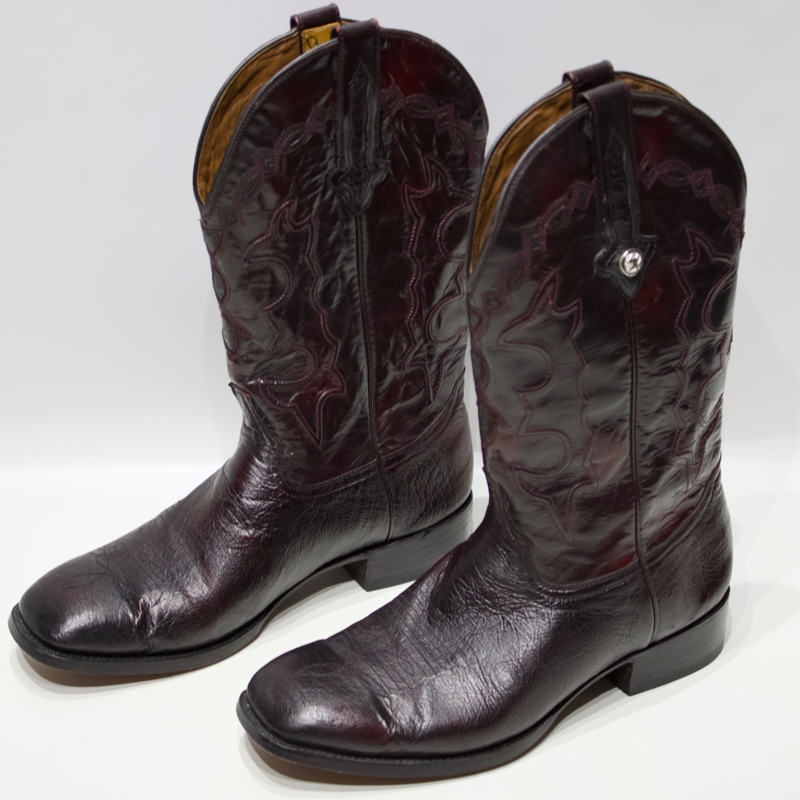VTG Montana Genuine Ostrich Skin Western Boots Burgundy Brown Men 10.5EE X-Wide VTG Montana Genuine Ostrich Skin Western Boots Burgundy Brown Men 10.5EE X-Wide