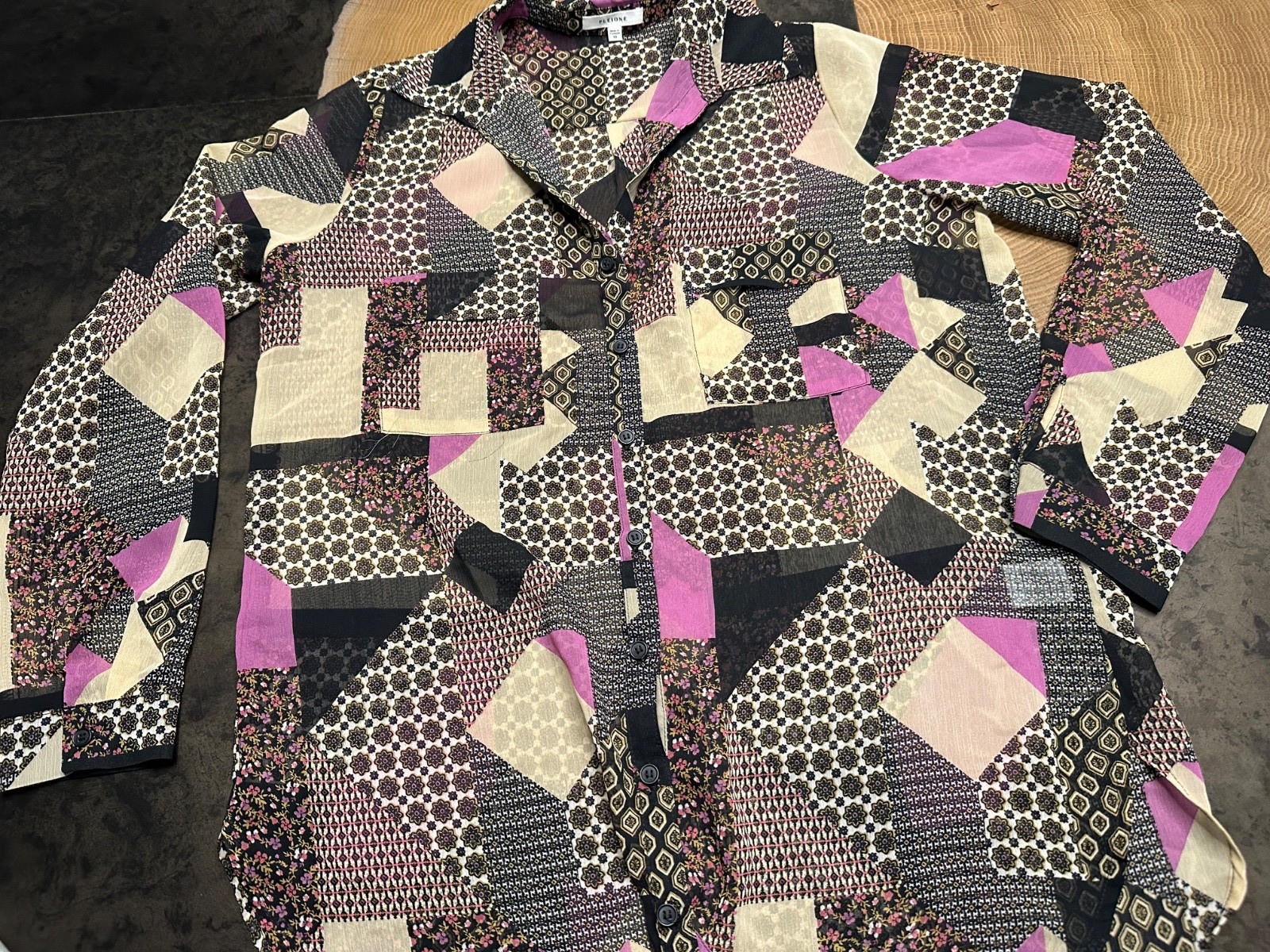 PLEIONE ANTHROPOLOGIE SHEER BLOUSE WOMENS XS PATCHWORK COQUETTE ROMANTIC PLEIONE ANTHROPOLOGIE SHEER BLOUSE WOMENS XS PATCHWORK COQUETTE ROMANTIC