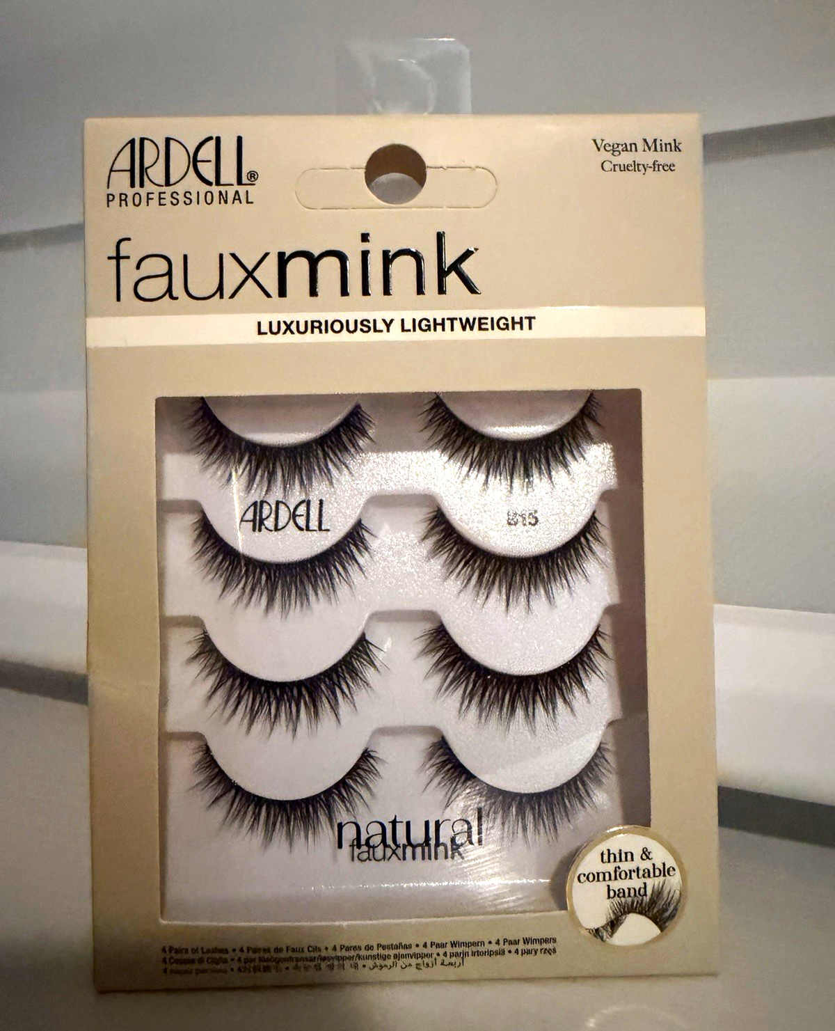 Ardell Faux Mink 856 Natural Strip Eyelashes Black Vegan Cruelty-Free