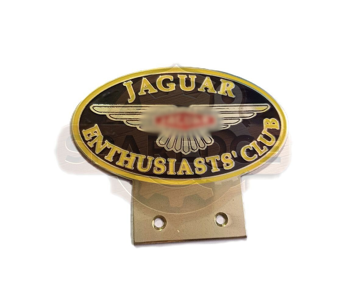 Vintage Custom - Jaguar Enthusiasts Club Car Grill Badge Brass Gold Finish