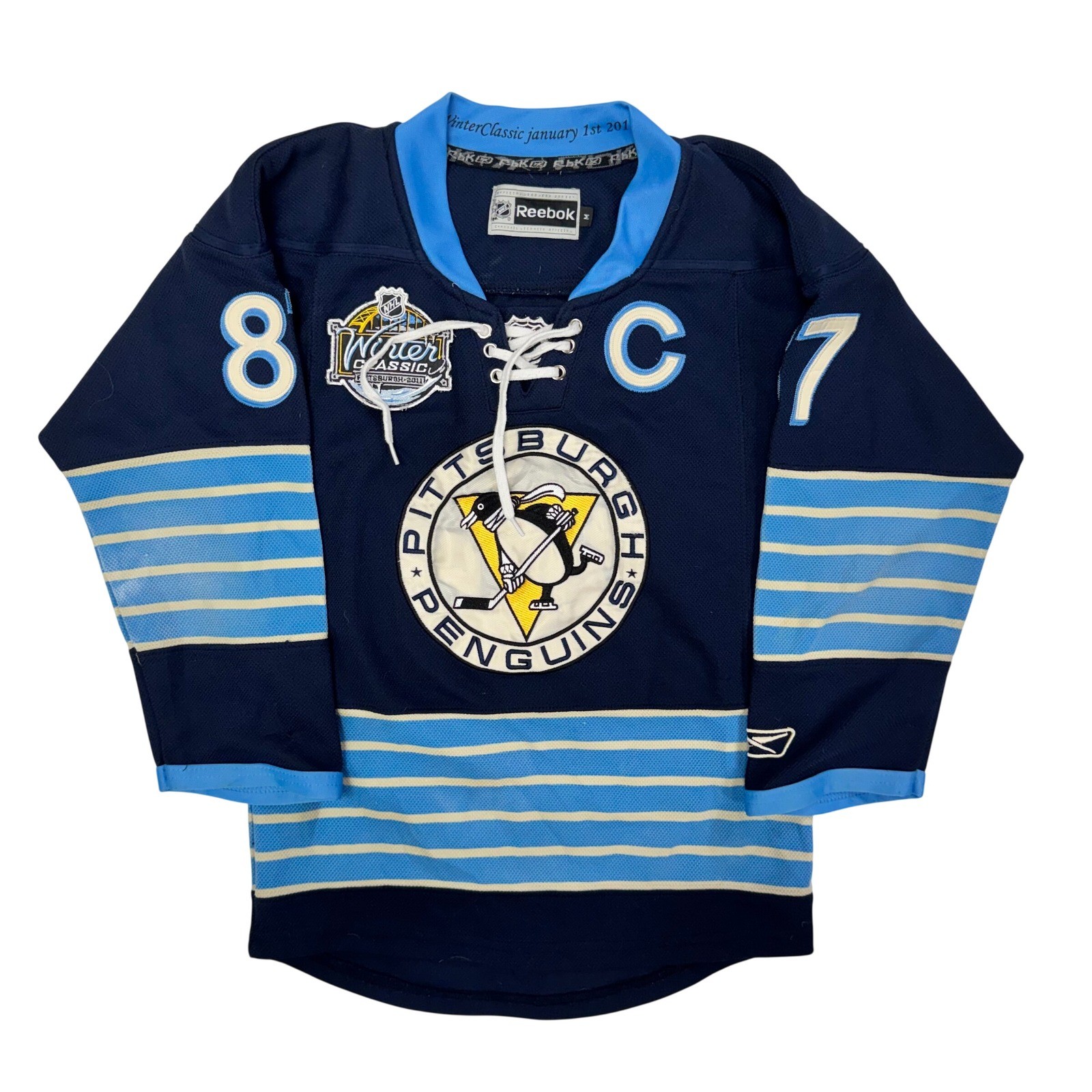 Reebok Pittsburgh Penguins Sidney Crosby 87 2011 Winter Classic Jersey Kids M