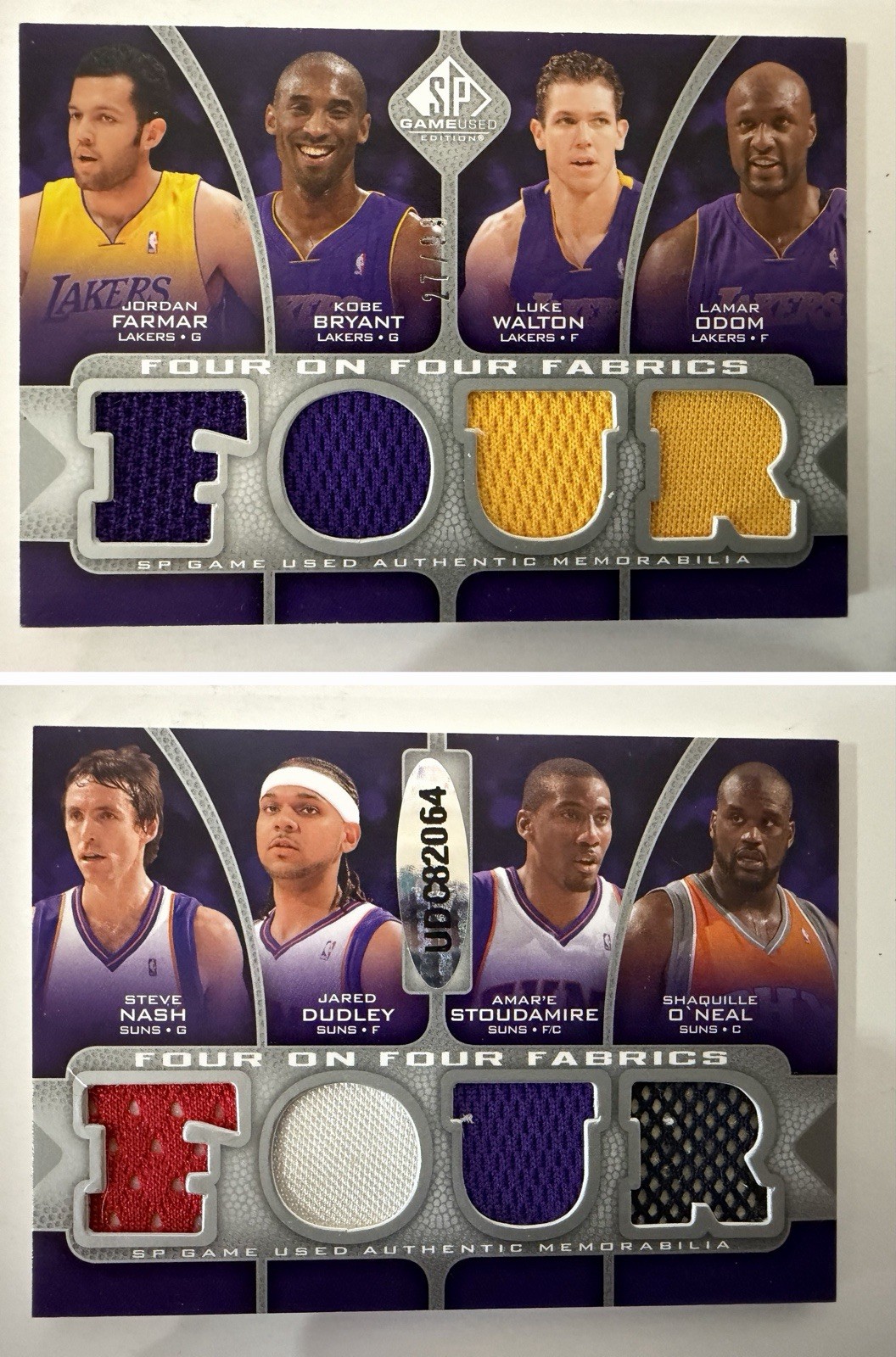 2009-10 SP Game Used Kobe Bryant Shaq Steve Nash Amare Odom Walton Jersey Card
