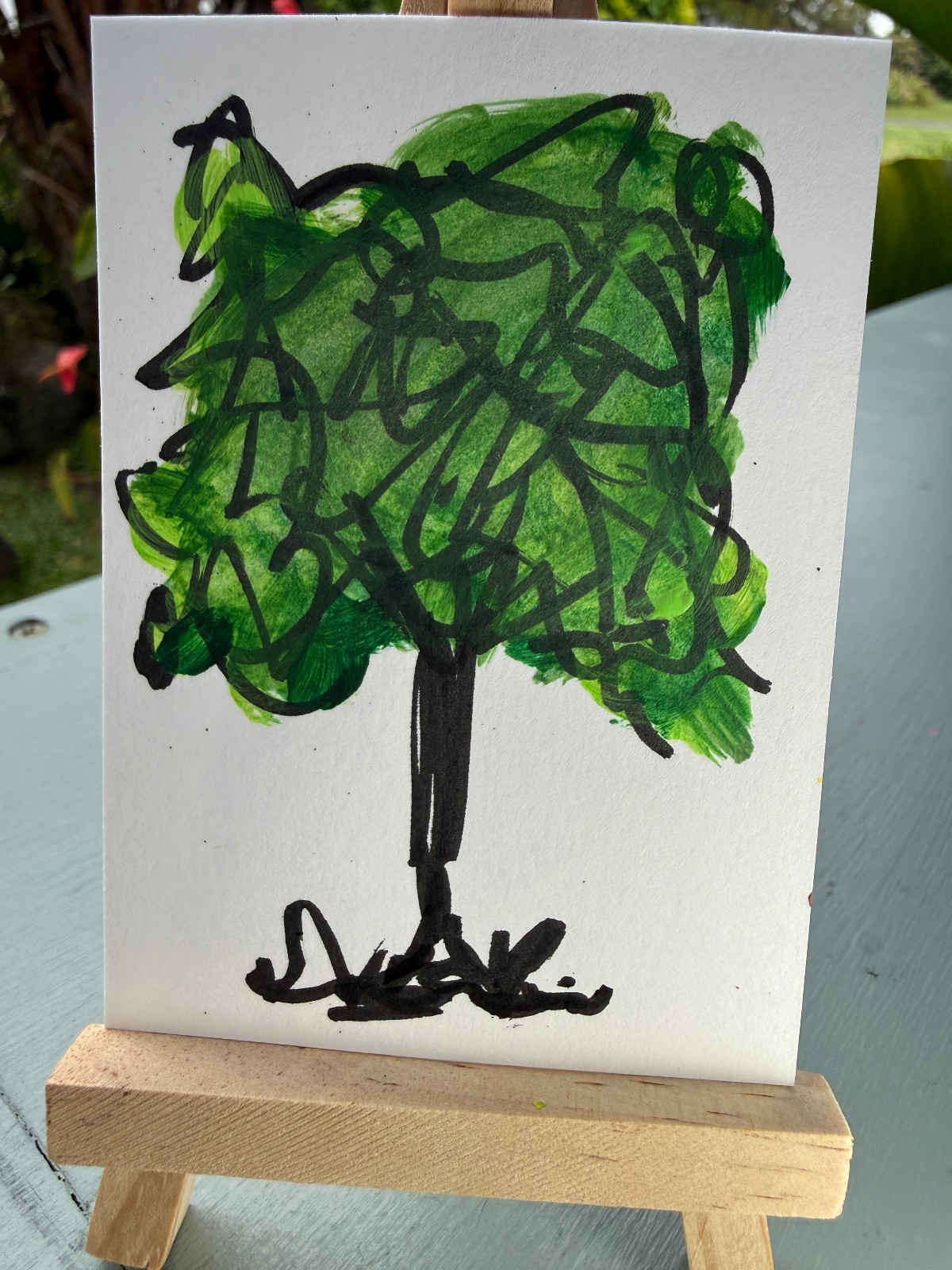 ACEO/ATC Original Tree Acrylic Mini Art Painting \
