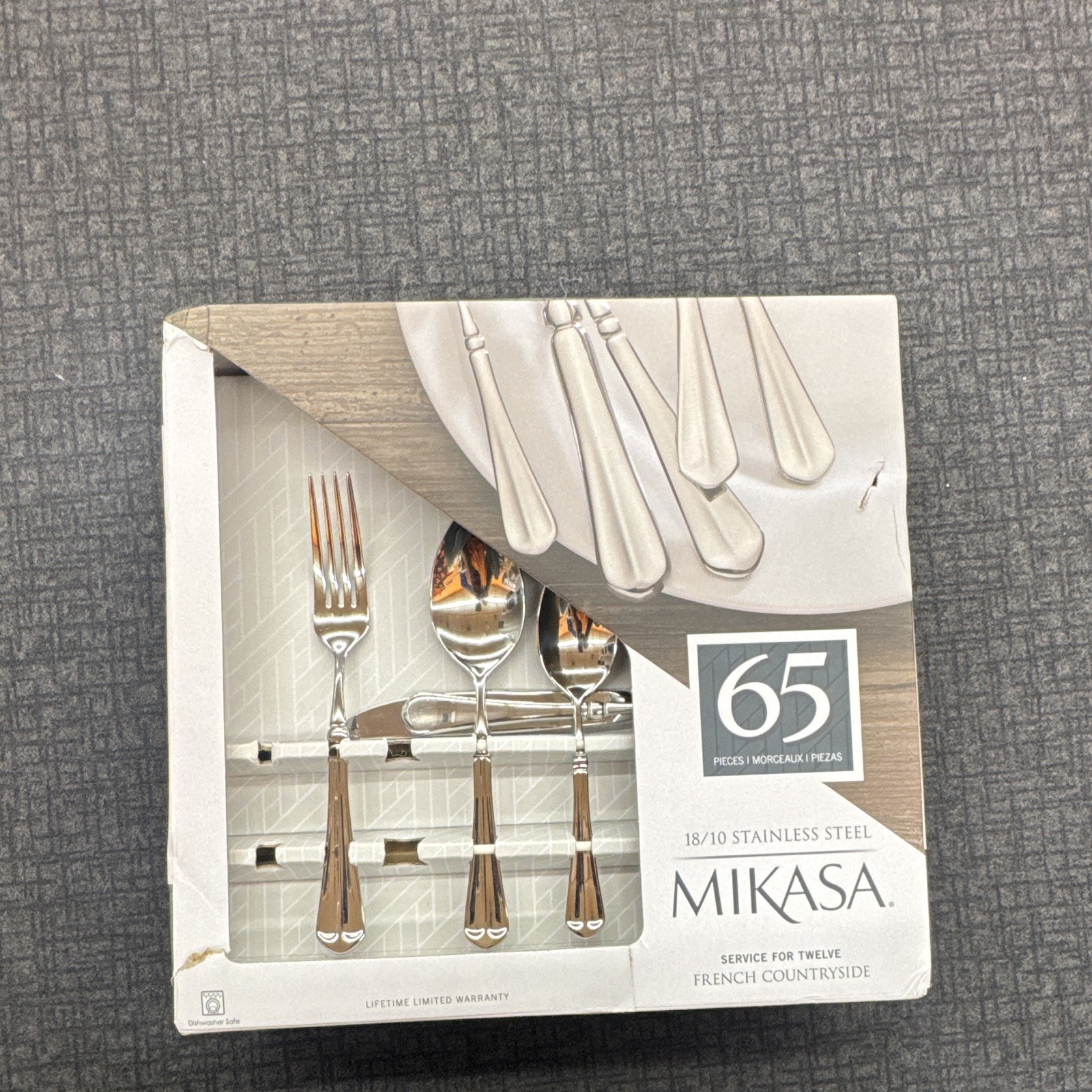 Mikasa French Countryside 65pc 18/10 Stainless Flatware Set Service for 12
