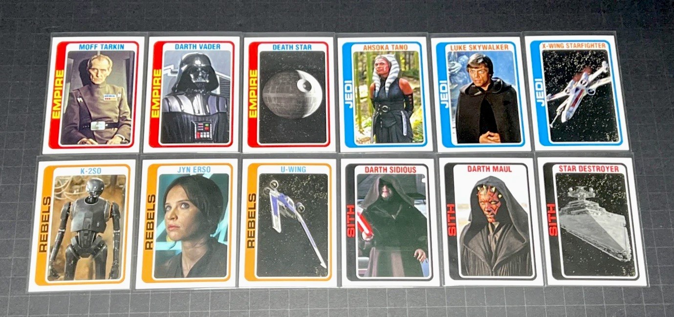 Star Wars 1978 Topps Football 2023 Throwback Thursday 12 Card Set #49-#60