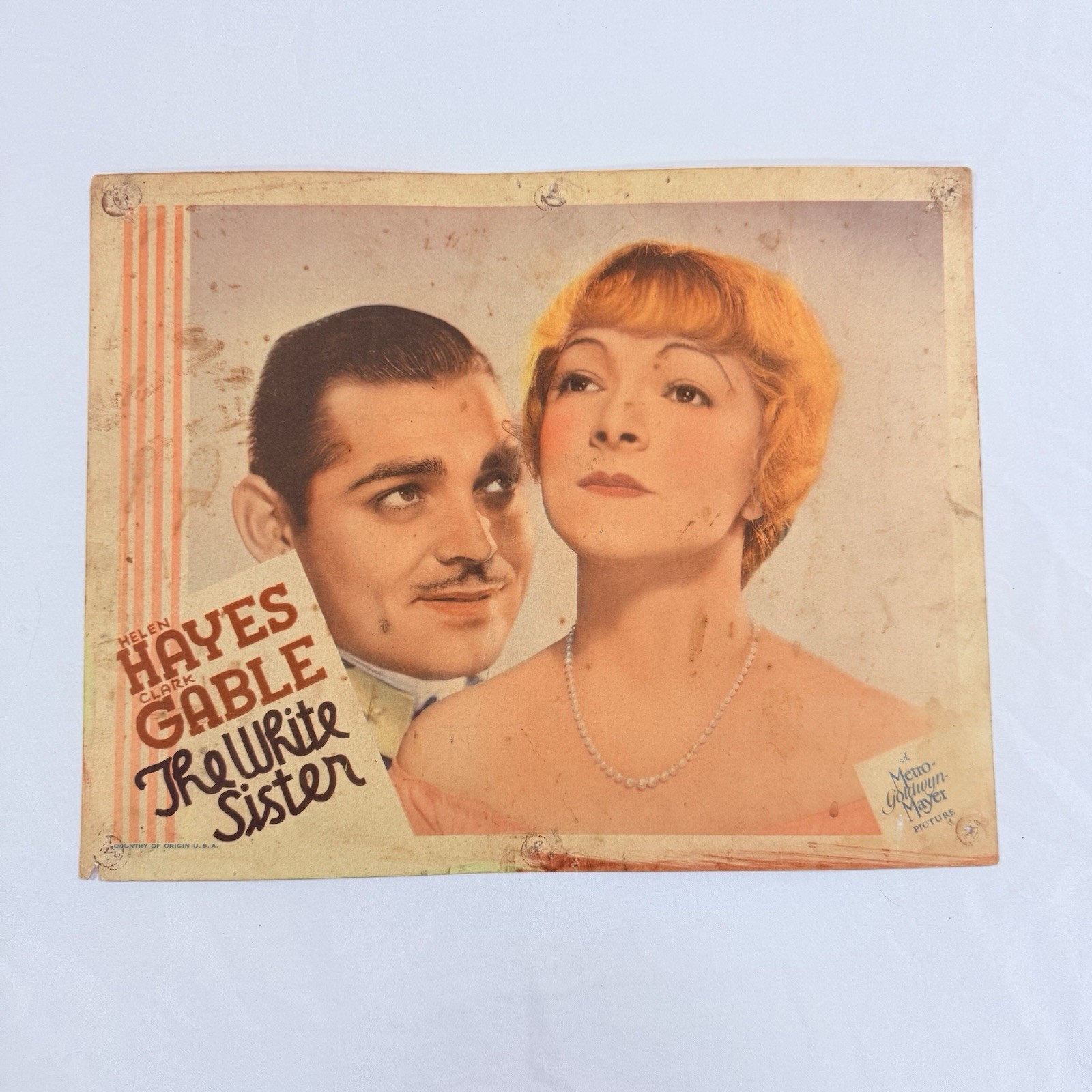 1933 The White Sister Original 11x14” Lobby Card Clark Gable Helen Hayes