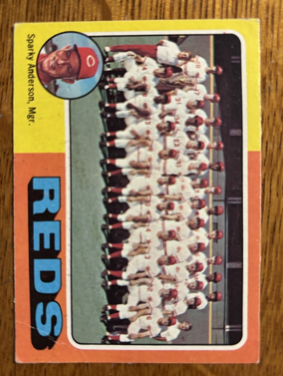 1975 Topps Cincinnati Reds Team Checklist Mgr Sparky Anderson #531 World Champs