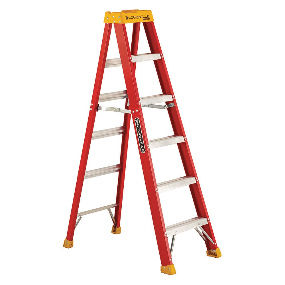 LOUISVILLE L-3016-06 Stepladder,Fg,6 ft.,300 lb. 36Y496