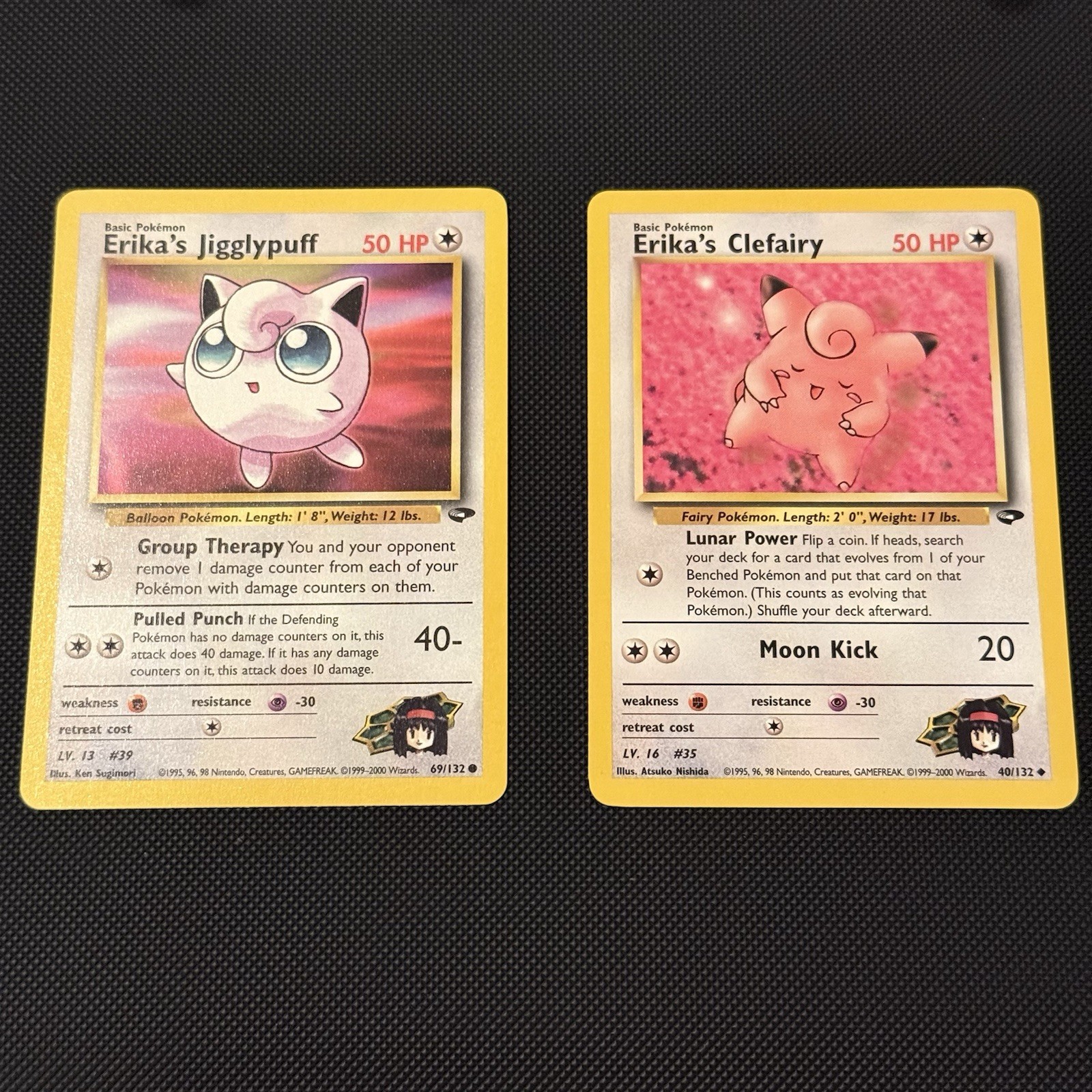 Erika\'s Jigglypuff 69/132 & Clefairy 40/132 Gym Challenge Pokémon NM Lot