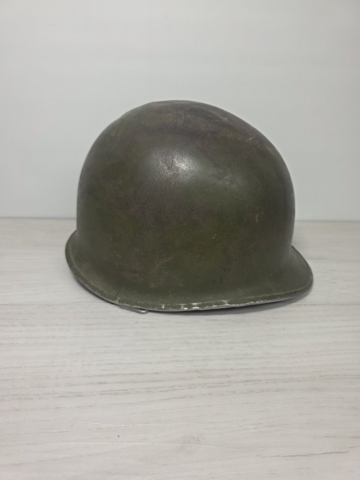 Original WW2 US Army M1 Helmet Front Seam - With Liner