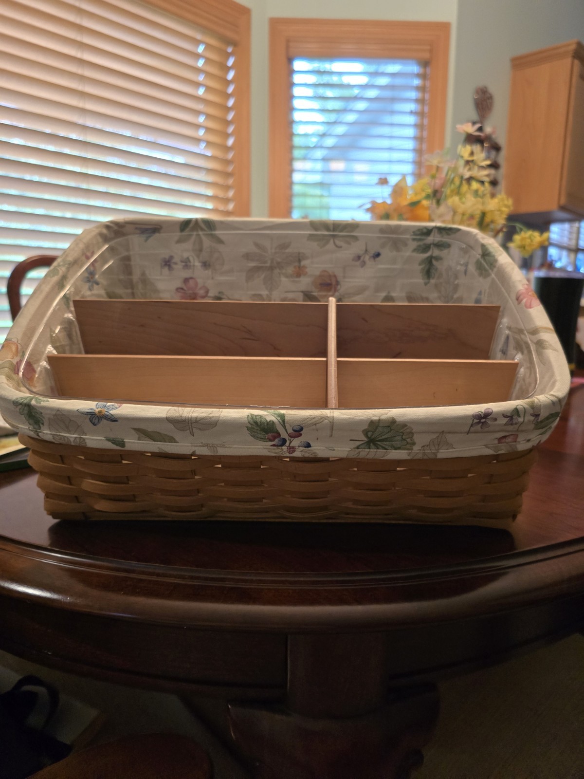 Longaberger Desktop Basket Set Large w/dividers Bot Fields *shipping included*