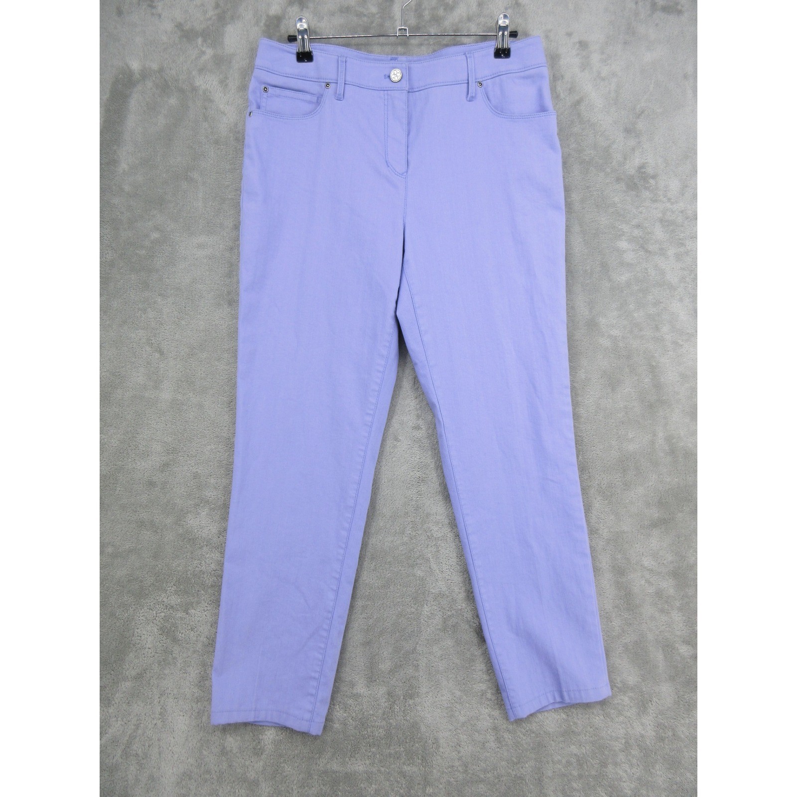 Carlisle Pants Womens Size 6 Purple Straight Leg Stretch Pockets Quiet Luxury