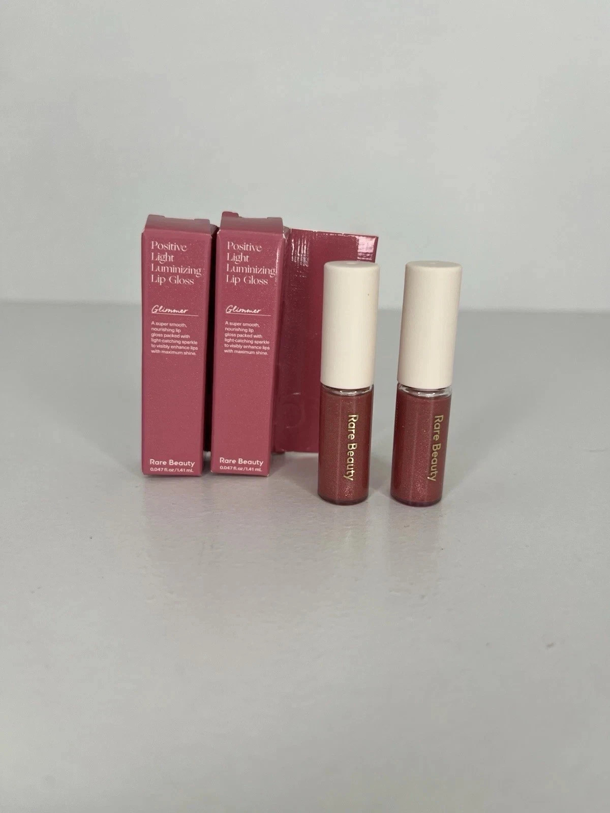2x RARE BEAUTY Positive Light Luminizing Lip Gloss GLIMMER Mini 0.047 oz Each 2x RARE BEAUTY Positive Light Luminizing Lip Gloss GLIMMER Mini 0.047 oz Each