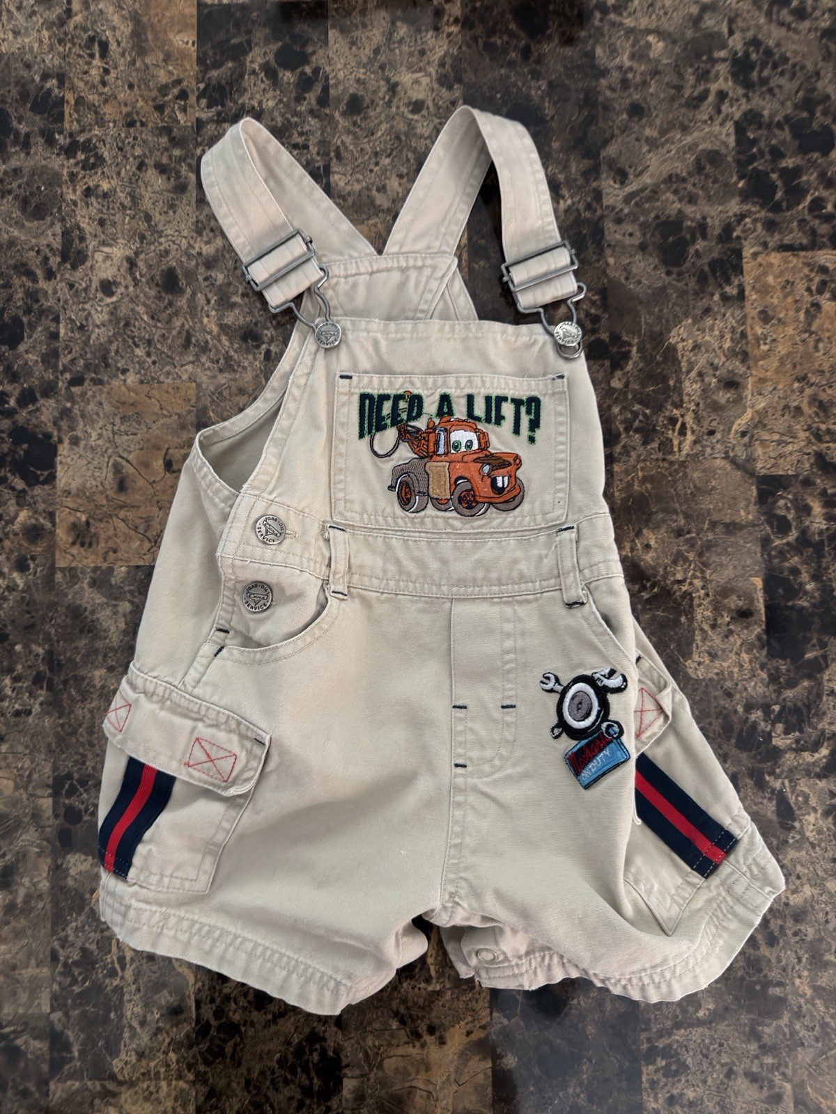 Vintage kids Disney Cars Tow Mater Lightning McQueen Vintage Overalls Size 18M Vintage kids Disney Cars Tow Mater Lightning McQueen Vintage Overalls Size 18M